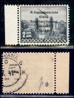 Occupazioni II Guerra Mondiale - Lubiana - Posta Aerea - 1941 - 2 Din (3) - Gomma Integra - Annullo Lubiana Al Verso Sul - Altri & Non Classificati