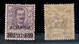 Uffici Postali All Estero - Levante - Albania - Posta Ordinaria - 1907 - 80 Para Su 50 Cent (9) - Gomma Originale - Cent - Other & Unclassified
