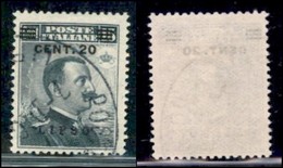 Colonie - Egeo - Lero - Posta Ordinaria - 1916 - 20 Cent Su 15 Cent Michetti (8) - Usato (50) - Otros & Sin Clasificación