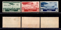 Colonie - Libia - Posta Aerea - 1933 - Settima Fiera (8/10) - 3 Valori - Gomma Originale (90) - Altri & Non Classificati