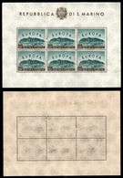 San Marino - Posta Ordinaria - 1961 - Foglietto Europa (23) - Gomma Integra - Ori Di Spillatrice In Basso A Destra (280) - Altri & Non Classificati