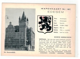 EDEGEM  WAPENKAART Nr 187     Het Gemeentehuis - Edegem