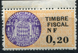 MONACO TIMBRE FISCAL TYPE "ARMOIRIES DE DAUSSY" NF 0,20 NEUF SANS CHARNIERE - Revenue