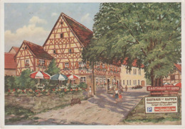 Litho Künstlerkarte AK Oberickelsheim Gasthaus Zum Rappen Herrnberchtheim Martinsheim Gnötzheim Ochsenfurt Uffenheim Aub - Ochsenfurt