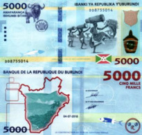 BURUNDI, 5000 FRANCS, 2018/2019, NEW P53b, UNC - Burundi