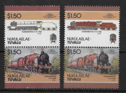 NUKULAELAE-TUVALU - LOCOMOTIVE ! SPECTACULAIRE VARIETE "COULEUR BRUN ABSENTE SUR TIMBRE DU HAUT ! SCOTT N° 20 ** MNH - Tuvalu