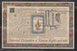 UNITED NATIONS Scott # 545 Used - Declaration Of Human Rights Souvenir Sheet - Gebruikt
