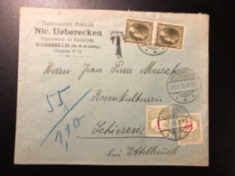Luxemburg * 1931 Brief Von Wasserbillig Via Ettelbrück - Établissement Horticole Nic Überecken - Taxe - Portomarken