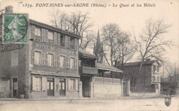 Fontaines Sur Saône               69     Le Quai Et Hôtel Du Commerce       ( Voir Scan) - Autres & Non Classés
