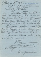 Auguste Dorchain Littérature Poésie Lettre Autographe Signée à Mériot - Writers