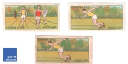 Ensemble De 3 Images Didactiques Chocolat Jacques Années 1940 Sport Athlétisme Course à Pied Wedloop Running A30-30 - Other & Unclassified