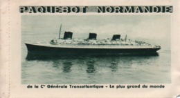 910Cr  Paquebot Normandie Carte Lettre 3 Volets 12 Vues (pas Courant) N°1 - Steamers