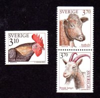 SUEDE 1995 - YT 1841/1843 - Facit 1878/1880 - NEUFS ** LUXE/ MNH - Série Complète 3 Valeurs - Faune, Animaux D'élevage - Unused Stamps