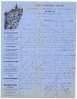 1864 Courrier à En-tête Commerciale BRUYLANT CHRISTOPHE & COMPAGNIE Editeurs Libraires Et Imprimeurs Rue Blaes BRUXELLES - Printing & Stationeries