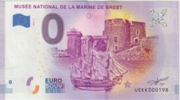 Billet Touristique 0 Euro Souvenir France 29 Musée De La Marine Brest  2019-3 N°UEKK000198 - Privatentwürfe