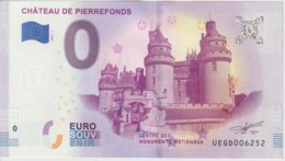 Billet Touristique 0 Euro Souvenir France 60 Chateau De Pierrefonds 2019-1 N°UEGD006252 - Privatentwürfe