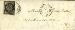 Càd T 15 CHAMBON-S-VOUEIZE 22 17 JANV. 49 / N° 3 Filet Effleuré Sur Lettre Avec Texte Daté Du 16 Janvier 1849 Pour Argen - 1849-1850 Ceres