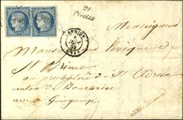 PC 2456 / N° 4 (2) Càd T 15 LANNION (21) Cursive 21 / Plestin Sur Lettre 2 Ports Pour Guingamp. 1852. - TB / SUP. - R. - 1849-1850 Ceres