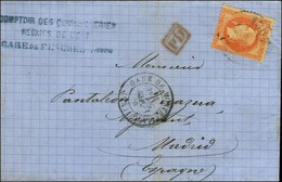 Bureau De Passe 1307 / N° 31 Càd T 17 GARE DE MONTBELIARD (24) Sur Lettre Pour Madrid. 1870. - TB. - 1863-1870 Napoléon III. Laure