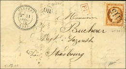 GC 4115 / N° 38 Càd T 24 VAUFREY (24) Sur Lettre Pour Strasbourg. 1873. - SUP. - 1870 Asedio De Paris