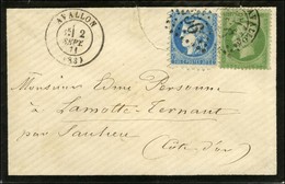 GC 256 / N° 45 Piquage D'Avallon (déchirure à L'ouverture De La Lettre Affectant Le Timbre) + N° 20 Oblitéré Càd T 17 AV - 1870 Bordeaux Printing