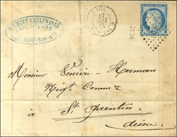 Losange PC 2° / N° 60 Càd ANGL / AMB CAL B 17 MAI 75 Exceptionnellement Frappé Sur Une Lettre De Boulogne Pour Saint Que - 1871-1875 Cérès