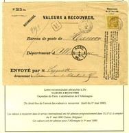 Càd PARIS / R. DE STRASBOURG / N° 92 Sur Valeurs à Recouvrer Recommandées Pour L'Allemagne. 1883. - TB / SUP. - R. - 1876-1878 Sage (Typ I)