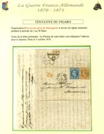 Etoile 1 / N° 28 + 29 Càd PARIS / PL. DE LA BOURSE 5 OCT. 70 Sur Lettre Pour Manchester, Au Verso Càd D'arrivée 9 OCT 70 - Krieg 1870