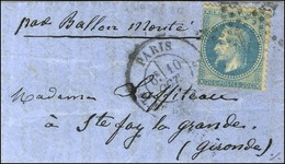 Etoile 1 / N° 29 Càd PARIS / PL. DE LA BOURSE 10 OCT. 70 Sur Lettre Pour Ste Foy La Grande, Au Verso Càd D'arrivée 19 OC - Guerra Del 1870