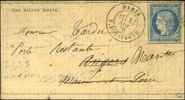 Etoile 15 / N° 37 Càd PARIS / R. BONAPARTE 12 NOV. 70 (6e Levée) Sur Gazette Des Absents N° 7 Pour Angers Réexpédiée à N - Krieg 1870