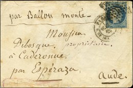 Etoile 20 / N° 37 Càd PARIS / R. St DOMque St Gn N° 58 25 DEC. 70 Sur Lettre Sans Texte Pour Espéraza (Aude), Au Verso C - Krieg 1870