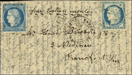 Etoile 3 / N° 37 (2) Càd PARIS / PL. DE LA MADELEINE 8 JANV. 71 Sur Lettre Pour Francfort Sans Càd D'arrivée. LE DUQUESN - Krieg 1870