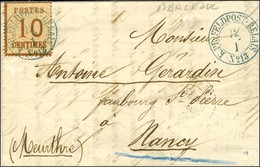 Cachet Bleu KPR:FELDPOST-RELAIS / N° 13 / Als. N° 5 Sur Lettre De Bar Le Duc Pour Nancy. 1871. - TB / SUP. - Guerra Del 1870