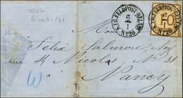 Cachet KPR:FELDPOST-RELAIS / N° 20 / Als. N° 5 Sur Lettre De Toul Pour Nancy. 1871. - TB. - Krieg 1870