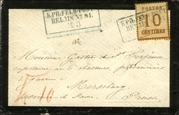 Cachet Encadré Bleu KPR:FELDPOST / RELAIS N° 81 / Als. N° 5 Sur Lettre Pour La Prusse. - TB. - Krieg 1870