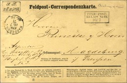 Cachet Encadré KPR FELDPOST / RELAIS N° 92 Sur Carte De Correspondance Datée De Chalons Sur Marne Pour Magdebourg. 1871. - Krieg 1870