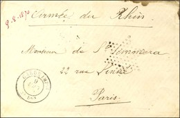 Càd GARDE IMPle / 2e Don 9 AOUT 70 Sur Lettre En Franchise Pour Paris, Au Recto Frappe De L'étoile Pleine, Au Verso Càd  - Krieg 1870