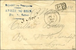 Griffe Bleue République Française / ARMEE DU RHIN / Place De Belfort + P.P. Càd T 17 BELFORT (66) 3 NOV. 70 Sur Lettre E - Krieg 1870
