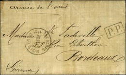 Cachet 19e CORPS / POSTES / 1ere DIVISION + P.P. Sur Lettre Avec Texte Daté Du 27 Février 1871 Pour Bordeaux. - TB / SUP - Krieg 1870