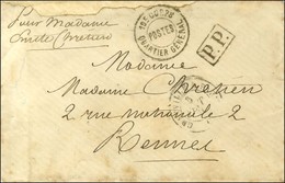 Cachet 19e CORPS / POSTES / QUARTIER GENERAL + P.P. Càd GRANVILLE A PARIS 5 FEVR. 71 Sur Lettre Adressée En Franchise Mi - Krieg 1870
