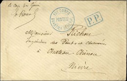 Cachet Bleu 19e CORPS / POSTES / QUARTIER GENERAL + P.P. Bleu Sur Lettre Adressée En Franchise Militaire à Château-Chino - Krieg 1870