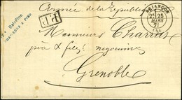 Càd T 17 BRIANCON (4) 25 MARS 71 + P.P. Au Recto Griffe Bleue 12e BATAILLON / CHASSEURS A PIED Sur Lettre En Franchise M - Krieg 1870
