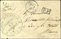 Càd CARENTAN (48) 29 JANV. 71 + P.P. Au Recto Cachet Bleu GARDE NATIONALE / ECLAIREURS / DE / NORMANDIE / CAEN Sur Lettr - Krieg 1870