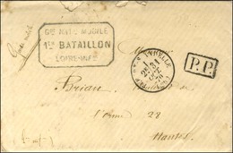 Càd FLEURY-S-ANDELLE (26) + P.P. Au Recto Cachet Gde NATle MOBILE / 1er BATAILLON / LOIRE INFre Sur Lettre En Franchise  - Guerre De 1870