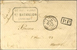 Càd FLEURY-S-ANDELLE (26) + P.P. Au Recto Cachet Gde NATle MOBILE / 1er BATAILLON / LOIRE INFre Sur Lettre En Franchise  - Krieg 1870