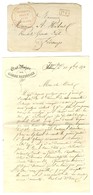 Cachet Rouge VILLE D'ELBEUF / ETAT MAJOR / DE LA / GARDE / NATIONALE / SEINE-INFre + P.P. Rouge Sur Lettre Avec Texte Da - Guerre De 1870