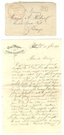 Cachet Rouge VILLE D'ELBEUF / ETAT MAJOR / DE LA / GARDE / NATIONALE / SEINE-INFre + P.P. Rouge Sur Lettre Avec Texte Da - Krieg 1870