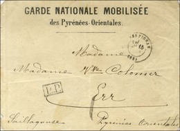 Càd T 17 PERPIGNAN (65) 15 FEVR. 71 + P.P. Sur Lettre Imprimée GARDE NATIONALE MOBILISEE / Des Pyrénées-Orientales. - TB - Krieg 1870