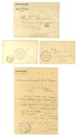 Lot De 3 Lettres + 1 Texte Avec Cachets Militaires. - TB. - Guerra De 1870