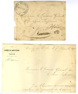 Cachet Bleu ARMEE DE BRETAGNE / PAYEUR + P.P. Sur Lettre Avec Texte Daté De Conlie Le 7 Décembre 1870 Adressée En Franch - Krieg 1870